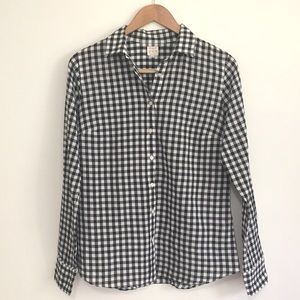 J Crew Factory Black Gingham Shirt
